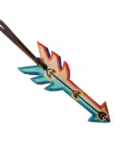 Hand Painted Arrow Tie On Saddle Charm