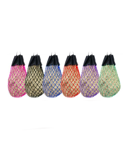 Easy-Fill Slow Feed Nylon Hay Bag w/ Drawstring Top Closure