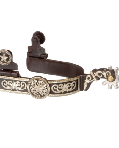 Antique Brown Spurs w/ Engraved Star Overlay