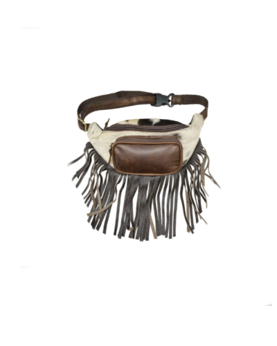 Genuine Leather Hair on Cowhide Fringe Fanny Pack