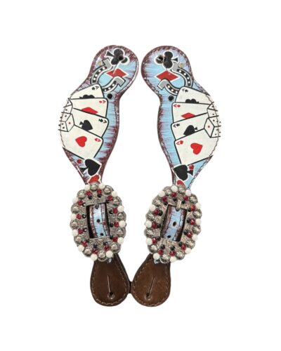 Ladies Electric Aces Painted Leather Spur Straps
