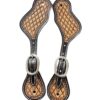 Ladies Size Two Tone Quilt Tooled Spur Straps
