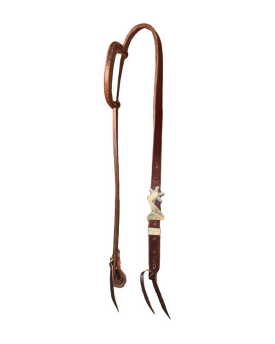 Heavy Oiled One Ear Headstall w/ Spur Shank Buckle