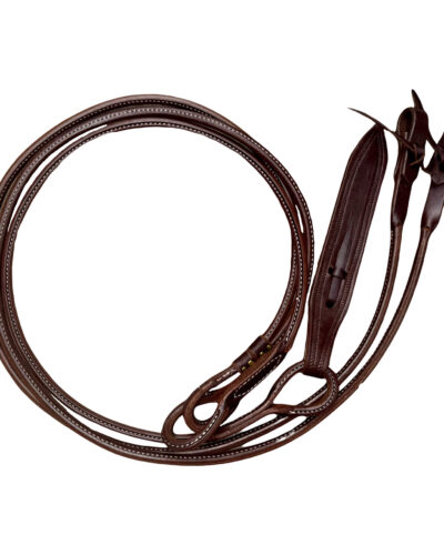 Rolled & Stitched Leather Romal Reins
