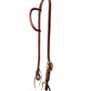 Heavy Oiled Harness Leather 1-Ear Headstall w/ Silver & Copper Buckle