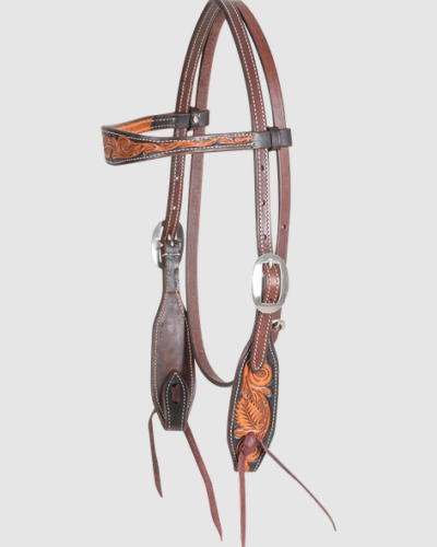 Martin Dyed Edge & Tooled Browband Headstall