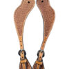 Mens Golden Leather Spider Stamp Cowboy Spur Straps
