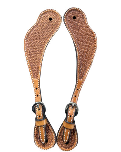 Mens Golden Leather Spider Stamp Cowboy Spur Straps