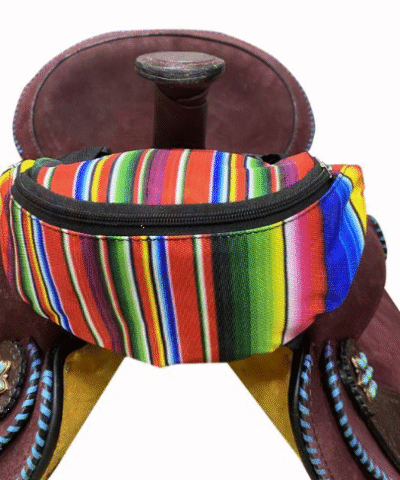 Serape Print Insulated Nylon Saddle Pouch