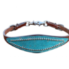 Teal Acid Wash Hair On Cowhide Wither Strap