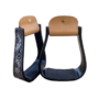 Black Aluminum Stirrups with Silver Engraving