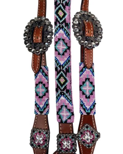 Alternative view of Pastel Beaded Headstall & Breastcollar Set