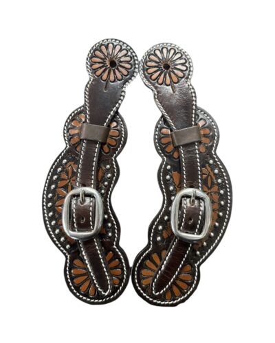 Ladies Floral Tooled Spur Straps