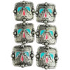 Pink & Turquoise Thunderbird Concho Set
