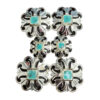 Silver & Black Concho Set w/ Turquoise Stone