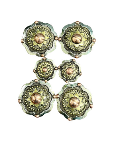Silver & Large Gold Dot Concho Set