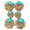 Copper & Large Turquoise Stone Concho Set