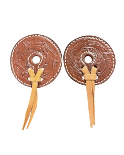 Floral Tooled Leather Bit Guards