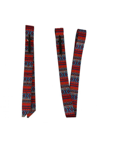 Red Aztec Nylon Off Billet & Tie Strap Set