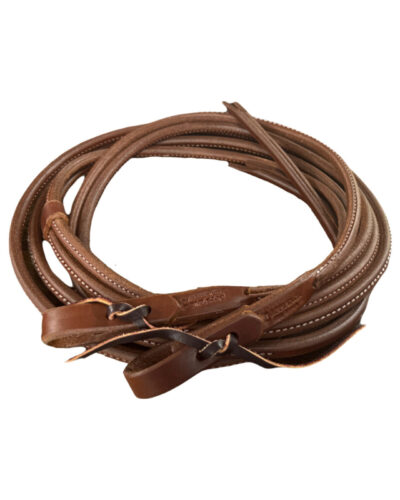 Rolled & Stitched Heavy Oiled Leather Split Reins