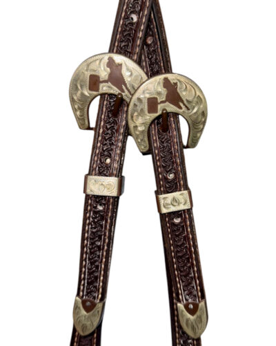Alternative view of Tooled Rosewood Bridle w/ Barrel Racer Buckles