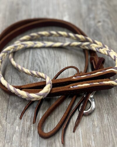 Purple & Tan Braided Rein