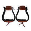 2'' Black Wood Stirrups w/ Grip Tread