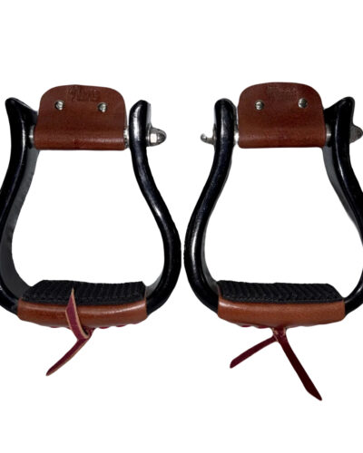 2'' Black Wood Stirrups w/ Grip Tread