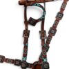 Red and Teal Beaded Headstall & Breastcollar Set