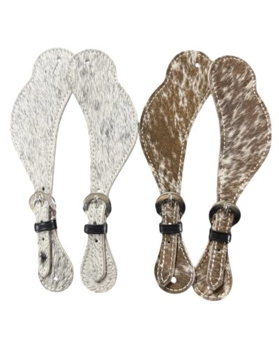Leather Hair On Cowhide Spur Straps