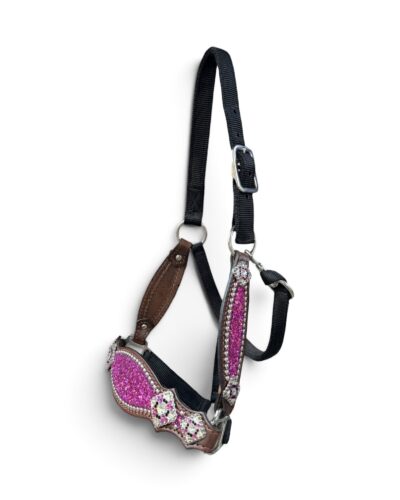 Rockn' Wilsons Pink Chunky Glitter Bronc Nose Halter