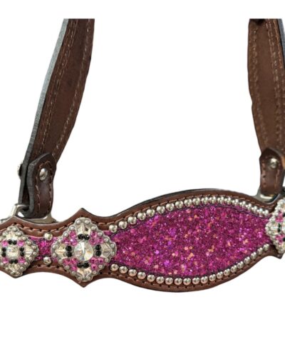 Alternative view of Rockn' Wilsons Pink Chunky Glitter Bronc Nose Halter