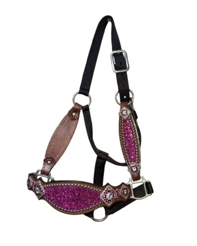 Rockn' Wilsons Pink Chunky Glitter Bronc Nose Halter