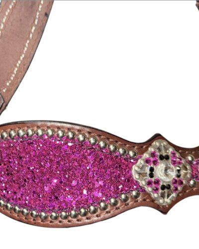 Alternative view of Rockn' Wilsons Pink Chunky Glitter Bronc Nose Halter