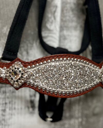 Alternative view of Rockn' Wilsons Chunky Silver Glitter Bronc Nose Halter
