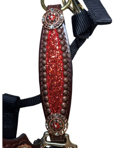 Alternative view of Rockn' Wilsons Red Chunky Glitter Bronc Halter
