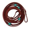 Barrel Rein 5/8" 5 Plait Braided Leather Barrel Reins With Turquoise Knots
