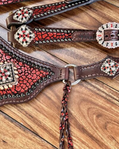 Alternative view of Rockn' Wilsons Gladiator Style Red Metallic Cheetah w/ Black