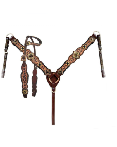 Cheetah Print Headstall & Breastcollar Set