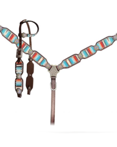 Serape Southwest Print Headstall & Breastcollar Set