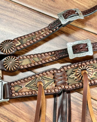 Rockn' Wilsons Brown Laredo w/ Cross Stitch & Pinwheel Conchos