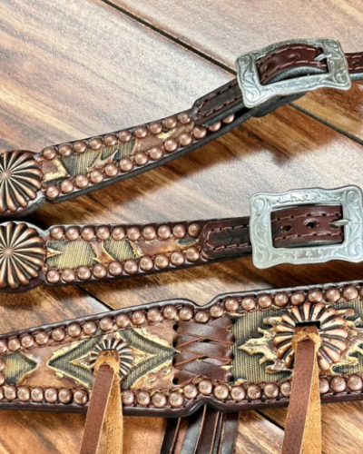 Alternative view of Rockn' Wilsons Brown Laredo w/ Cross Stitch & Pinwheel Conchos