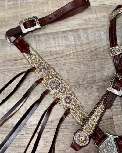 Alternative view of Rockn' Wilsons Chunky Gold Glitter w/ Tie Fringe