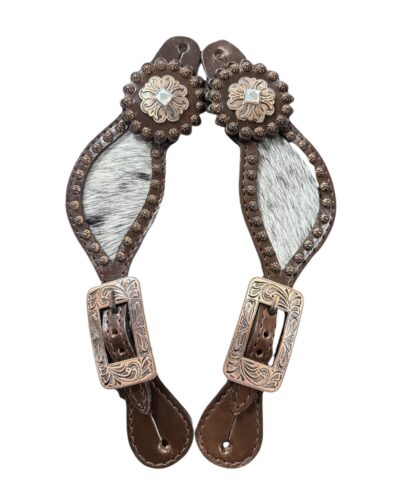 Ladies Size Hair on Cowhide Spur Straps