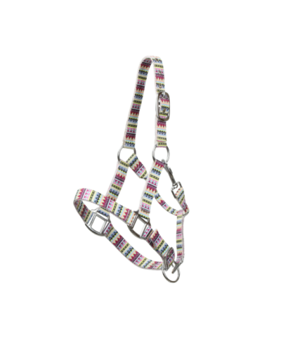 Pony Size Pastel Aztec Print Nylon Adjustable Halter