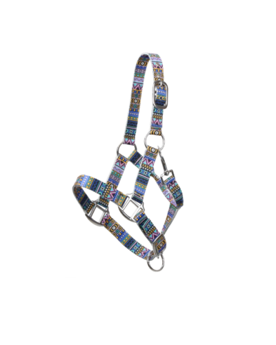 Pony Size Blue Aztec Nylon Adjustable Halter