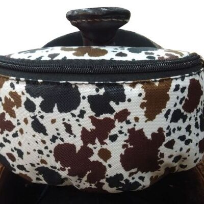 Cow Print Insulated Nylon Saddle Pouch
