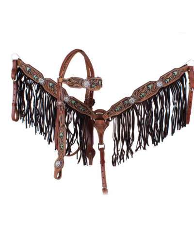 Hand Painted Arrow Headstall & Breastcollar Set