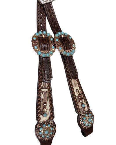 Alternative view of Rockn' Wilsons White Laredo w/ Turquoise Headstall