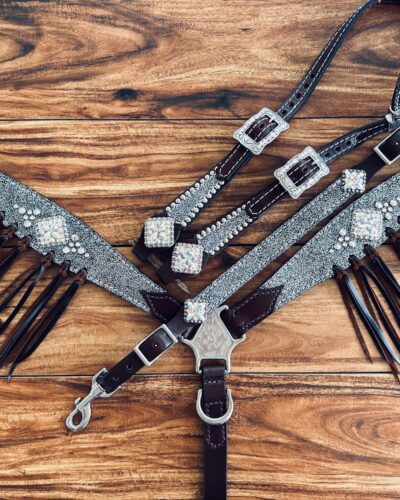 Rockn' Wilsons Black w/ Silver Glitter Single Layer with Fringe Ties